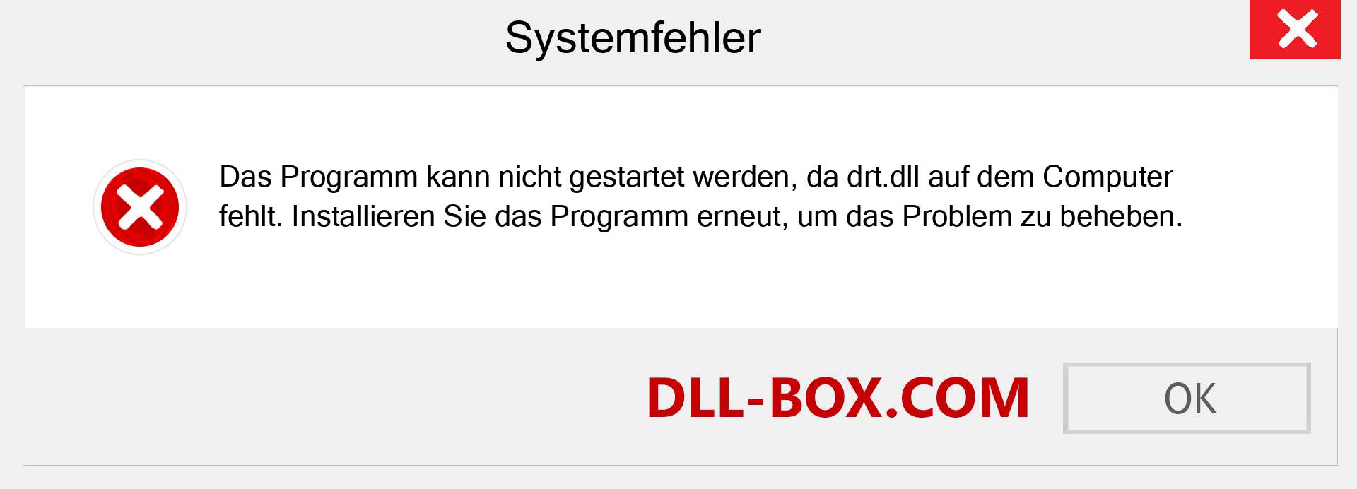 drt.dll-Datei fehlt?. Download für Windows 7, 8, 10 - Fix drt dll Missing Error unter Windows, Fotos, Bildern