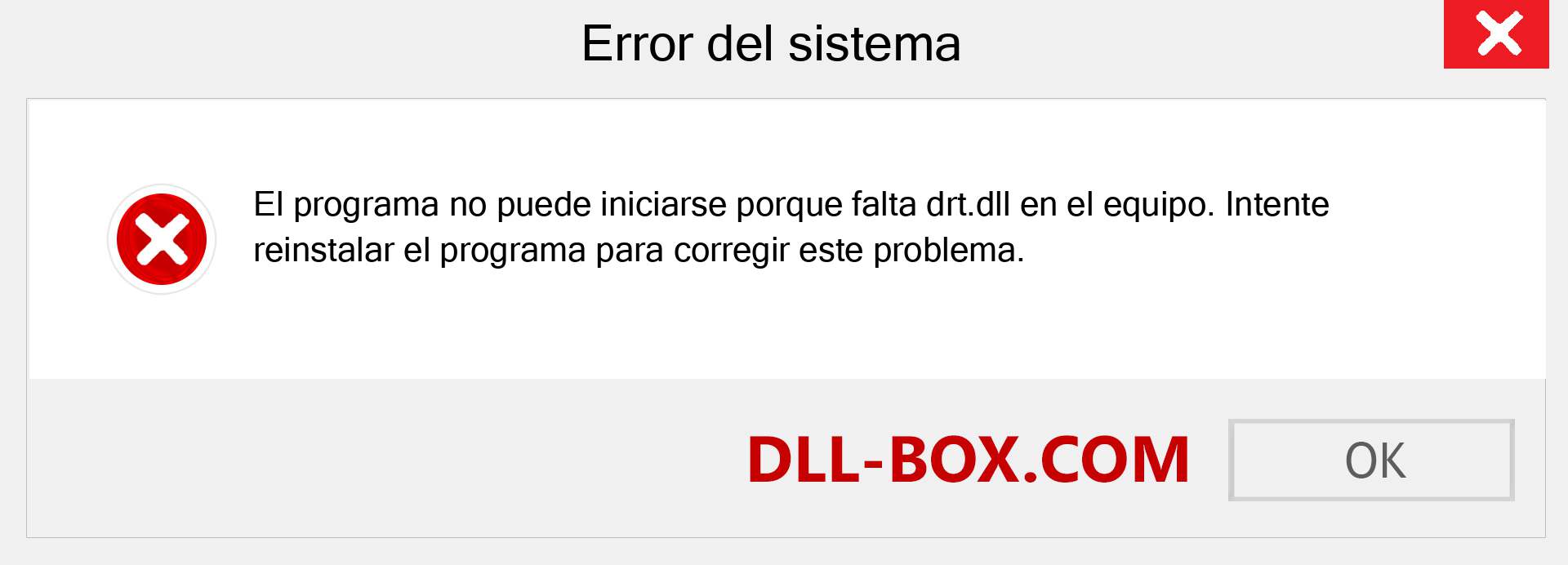 ¿Falta el archivo drt.dll ?. Descargar para Windows 7, 8, 10 - Corregir drt dll Missing Error en Windows, fotos, imágenes